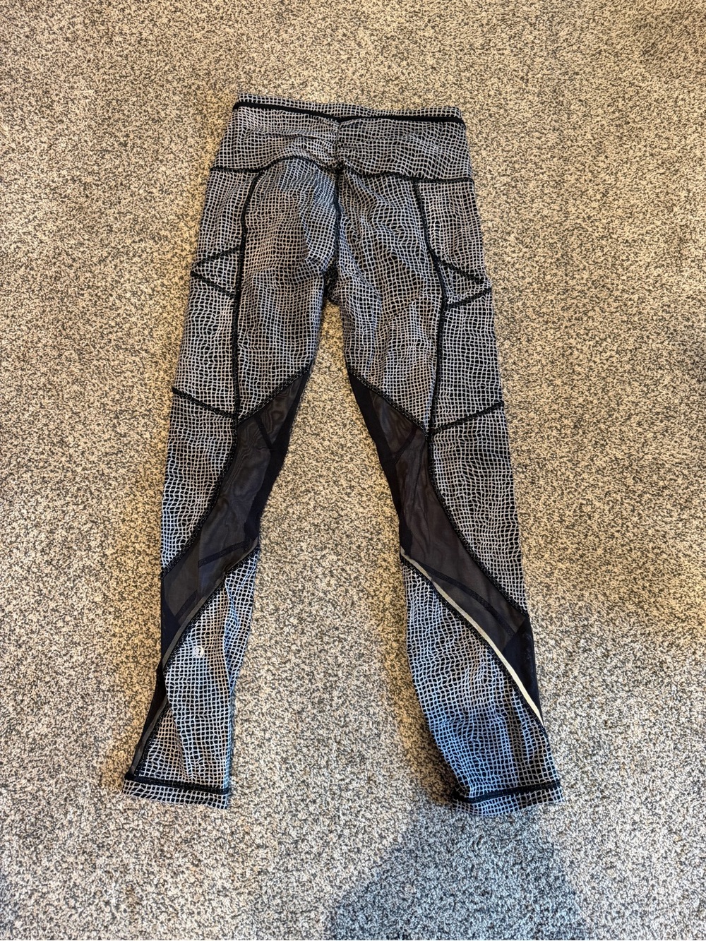 lululemon athletica Black and White Grid Mesh Leggings